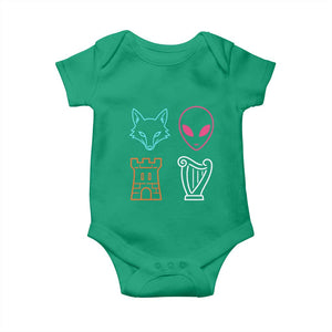 Fox Alien Castle Harp Retro Baby Onesie San Antonio Texas Sports