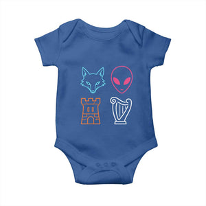 Fox Alien Castle Harp Retro Baby Onesie San Antonio Texas Sports