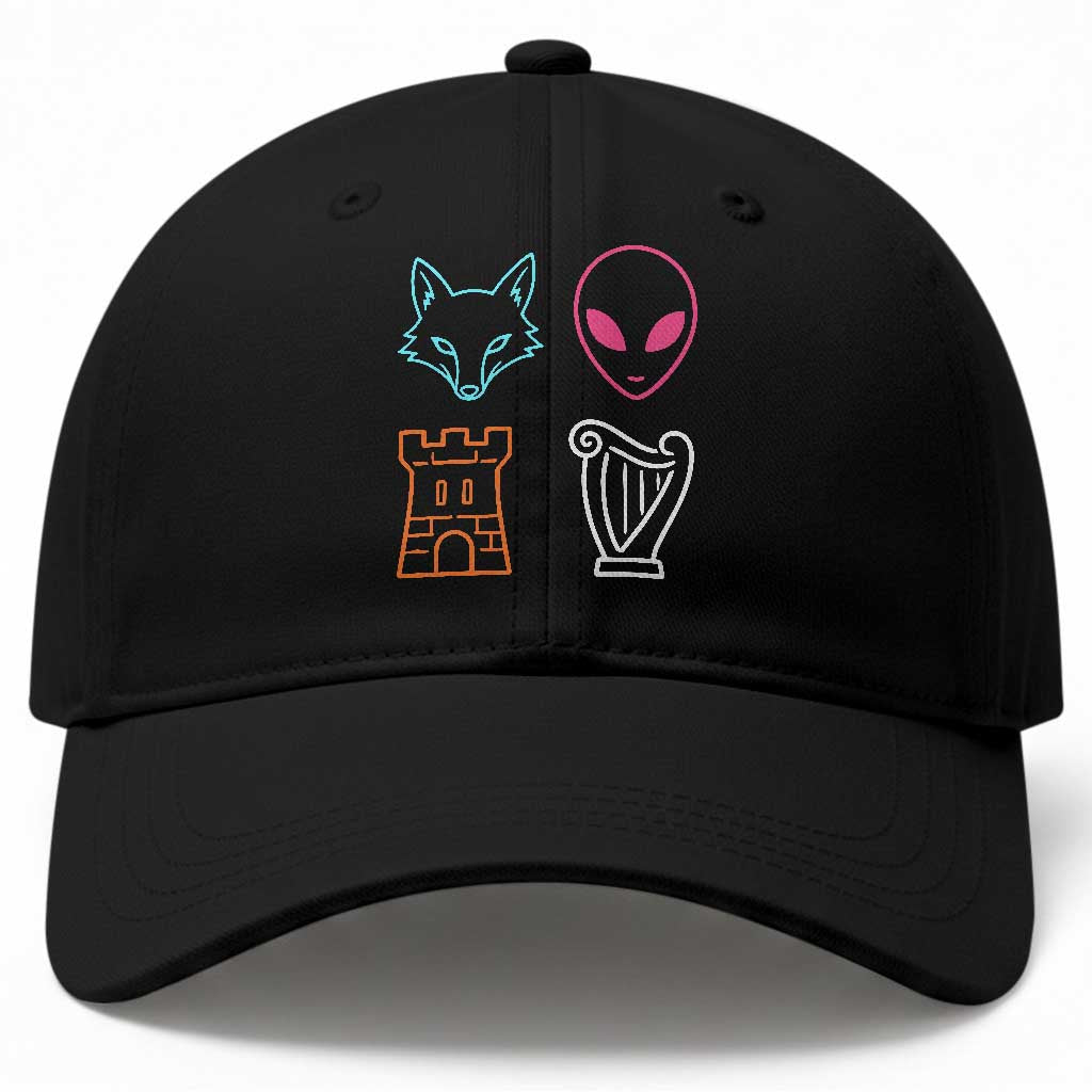 Fox Alien Castle Harp Retro Baseball Cap San Antonio Texas Sports