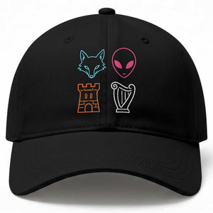 Fox Alien Castle Harp Retro Baseball Cap San Antonio Texas Sports