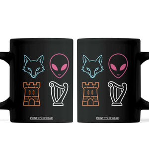 Fox Alien Castle Harp Retro Coffee Mug San Antonio Texas Sports