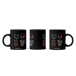 Fox Alien Castle Harp Retro Coffee Mug San Antonio Texas Sports