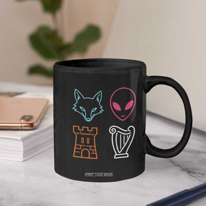 Fox Alien Castle Harp Retro Coffee Mug San Antonio Texas Sports