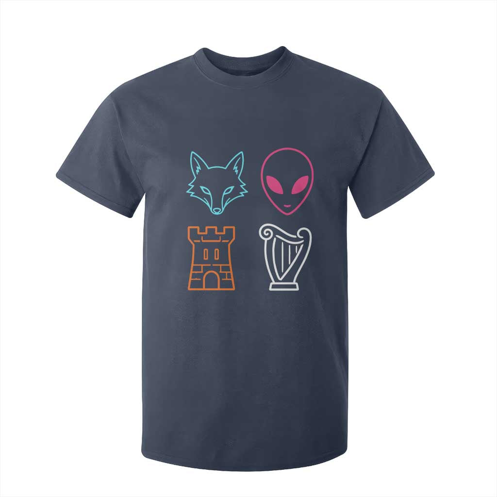 Fox Alien Castle Harp Retro T Shirt For Kid San Antonio Texas Sports