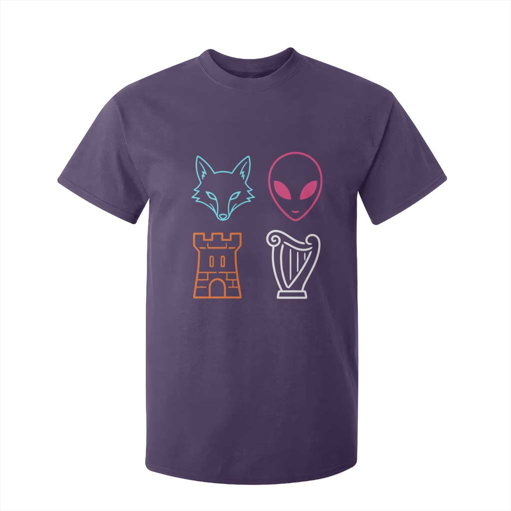 Fox Alien Castle Harp Retro T Shirt For Kid San Antonio Texas Sports