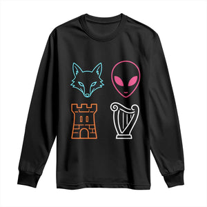 Fox Alien Castle Harp Retro Long Sleeve Shirt San Antonio Texas Sports