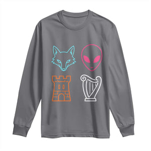Fox Alien Castle Harp Retro Long Sleeve Shirt San Antonio Texas Sports