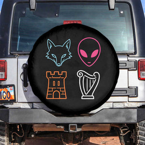 Fox Alien Castle Harp Retro Spare Tire Cover San Antonio Texas Sports