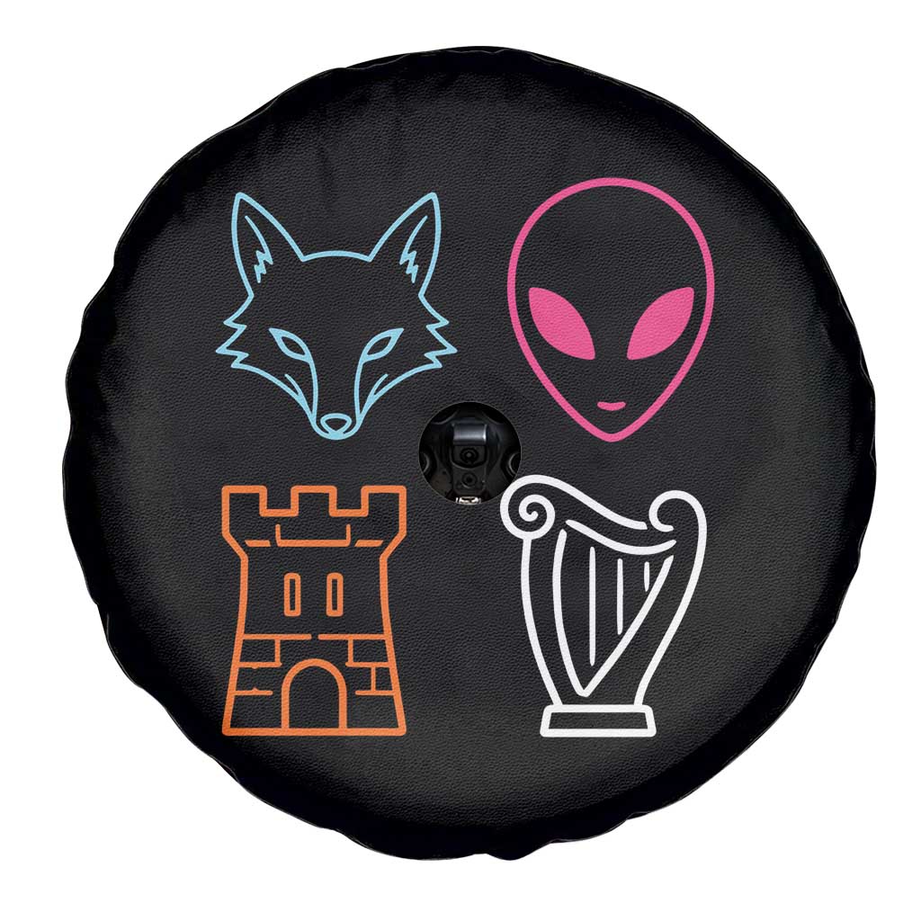 Fox Alien Castle Harp Retro Spare Tire Cover San Antonio Texas Sports
