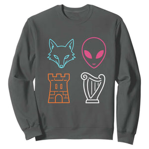 Fox Alien Castle Harp Retro Sweatshirt San Antonio Texas Sports
