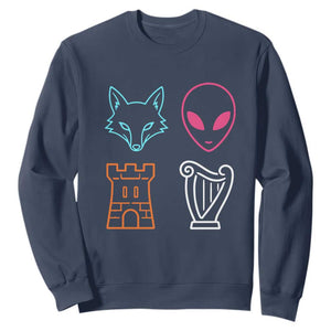 Fox Alien Castle Harp Retro Sweatshirt San Antonio Texas Sports