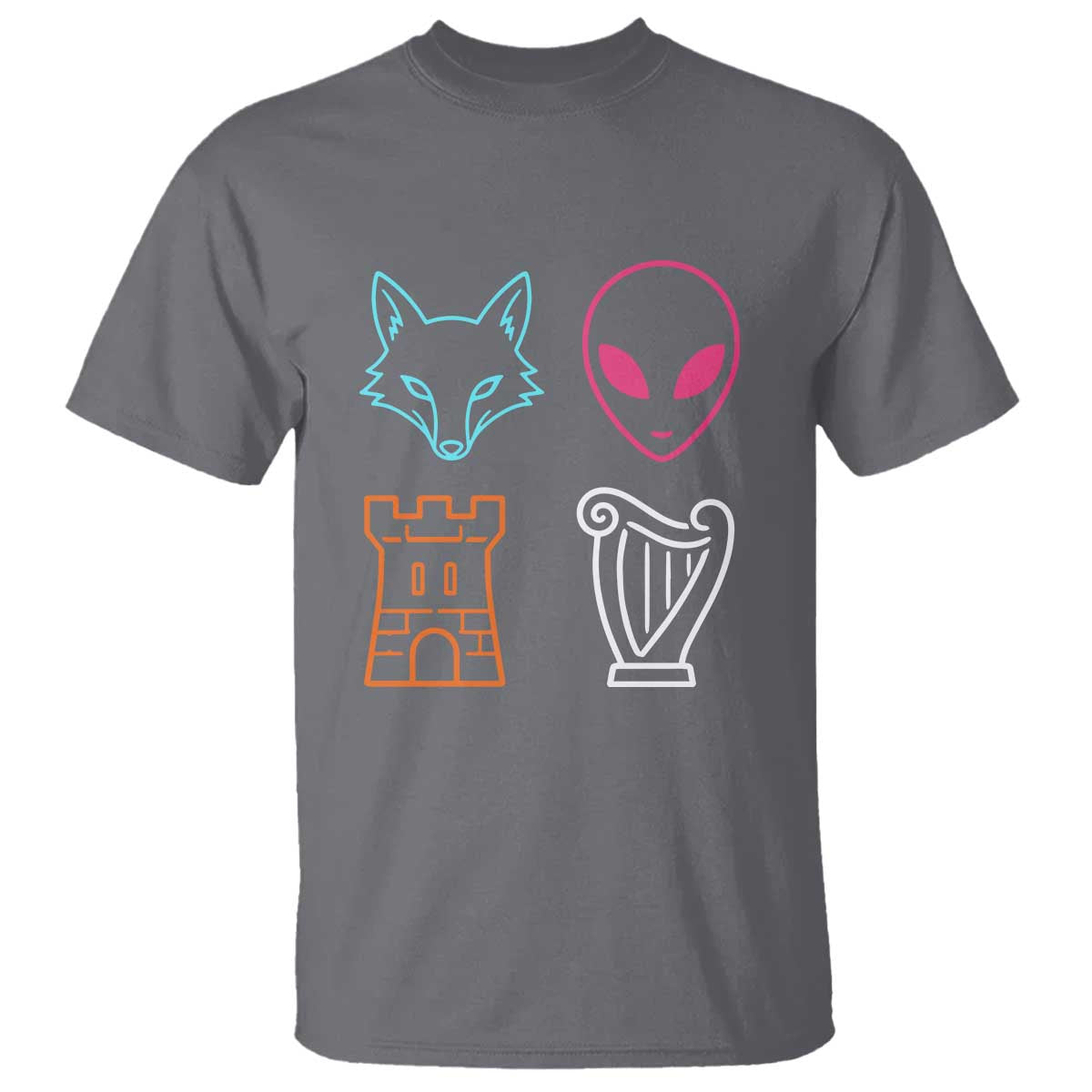 Fox Alien Castle Harp Retro T Shirt San Antonio Texas Sports