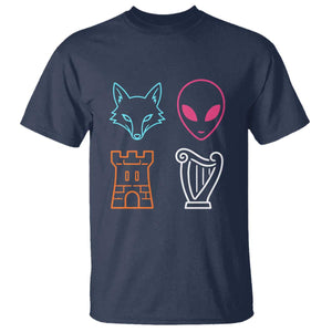 Fox Alien Castle Harp Retro T Shirt San Antonio Texas Sports