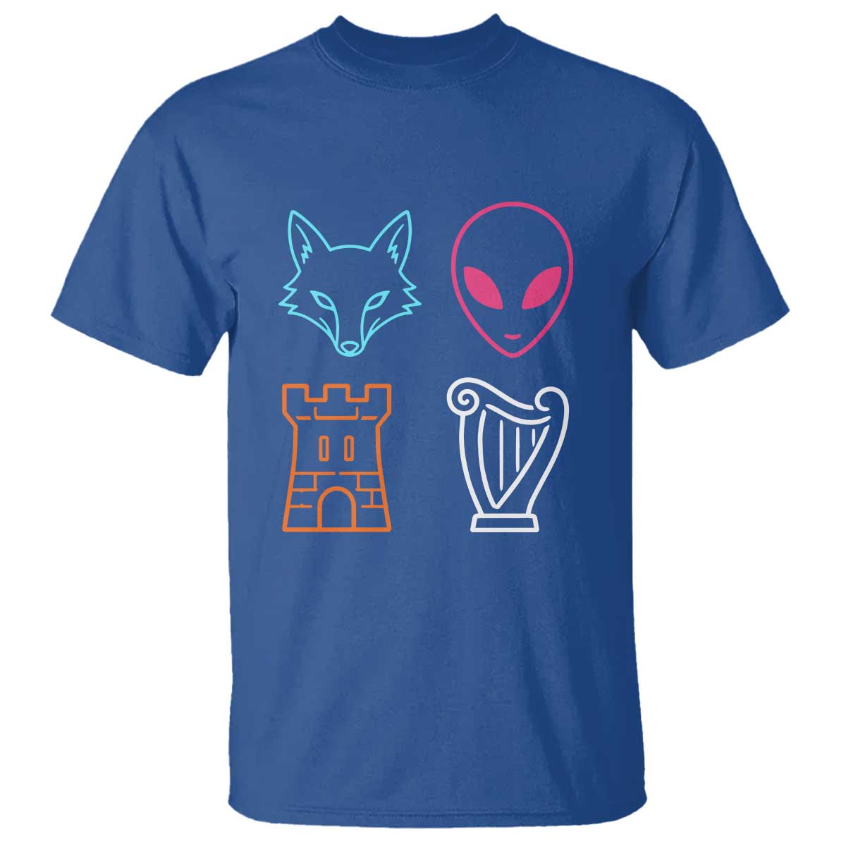 Fox Alien Castle Harp Retro T Shirt San Antonio Texas Sports