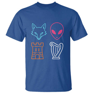 Fox Alien Castle Harp Retro T Shirt San Antonio Texas Sports