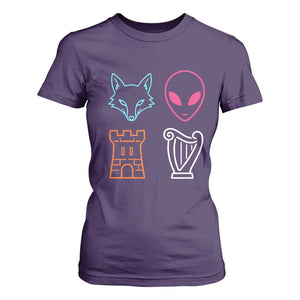 Fox Alien Castle Harp Retro T Shirt For Women San Antonio Texas Sports