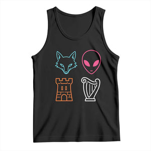 Fox Alien Castle Harp Retro Tank Top San Antonio Texas Sports