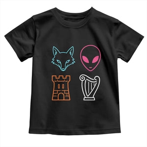 Fox Alien Castle Harp Retro Toddler T Shirt San Antonio Texas Sports