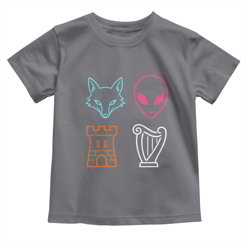 Fox Alien Castle Harp Retro Toddler T Shirt San Antonio Texas Sports