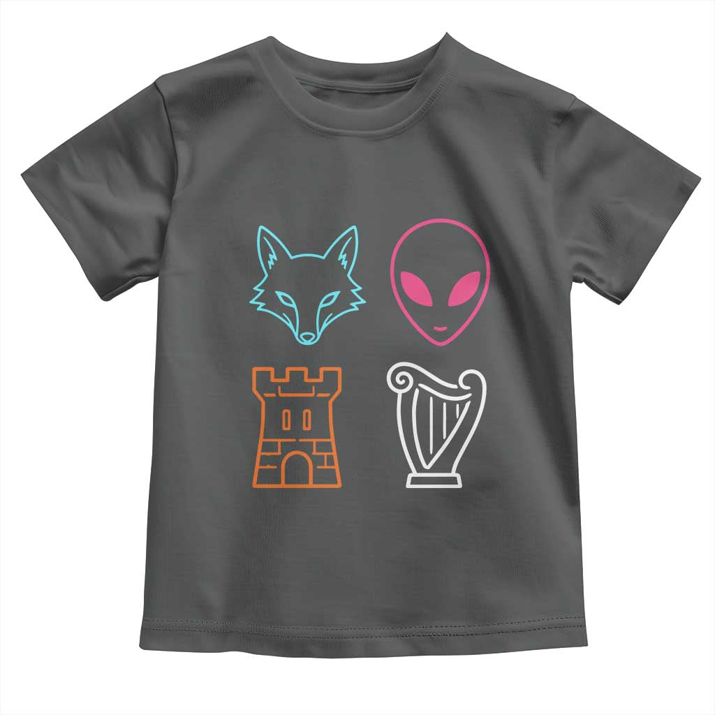 Fox Alien Castle Harp Retro Toddler T Shirt San Antonio Texas Sports