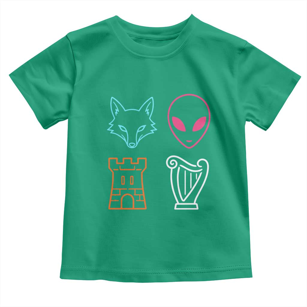 Fox Alien Castle Harp Retro Toddler T Shirt San Antonio Texas Sports
