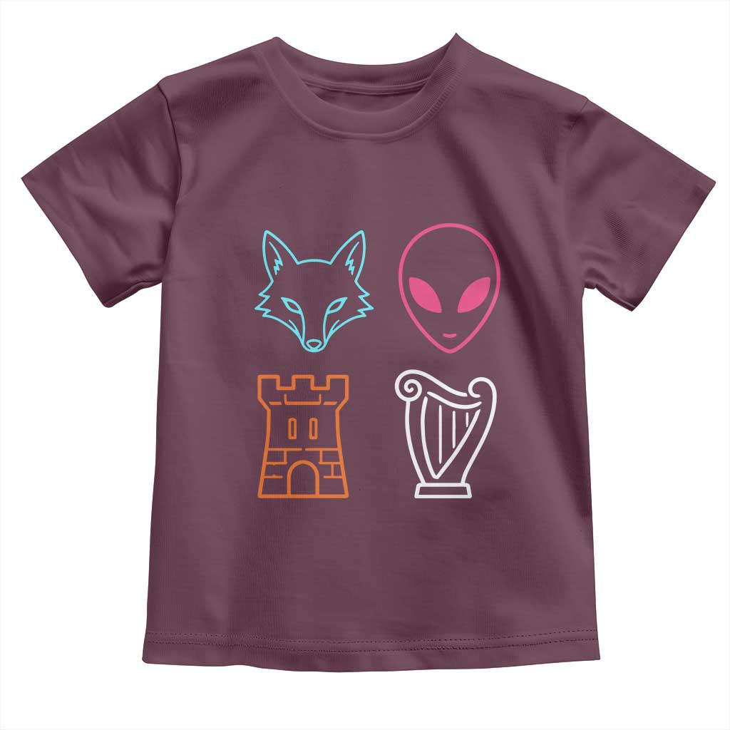 Fox Alien Castle Harp Retro Toddler T Shirt San Antonio Texas Sports