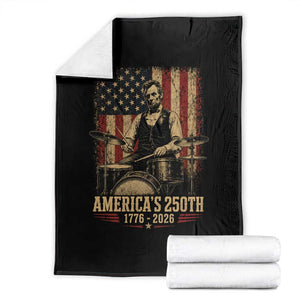 America's 250th Abraham Lincoln Playing Guitar 1776 2026 Throw Blanket Funny Electric Guitar Player
