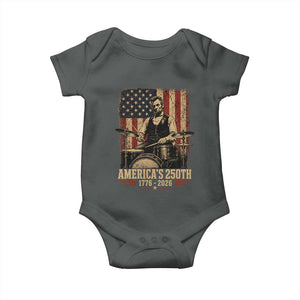 America's 250th Abraham Lincoln Playing Guitar 1776 2026 Baby Onesie Funny Electric Guitar Player