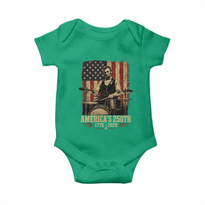 America's 250th Abraham Lincoln Playing Guitar 1776 2026 Baby Onesie Funny Electric Guitar Player