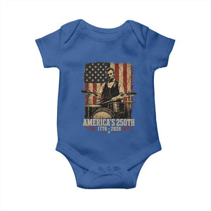 America's 250th Abraham Lincoln Playing Guitar 1776 2026 Baby Onesie Funny Electric Guitar Player