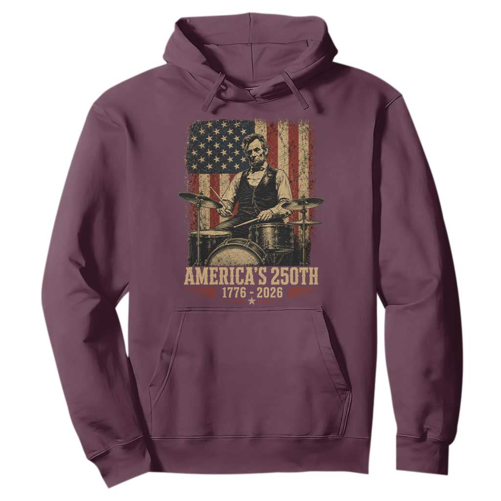 America's 250th Abraham Lincoln Playing Guitar 1776 2026 Hoodie Funny Electric Guitar Player