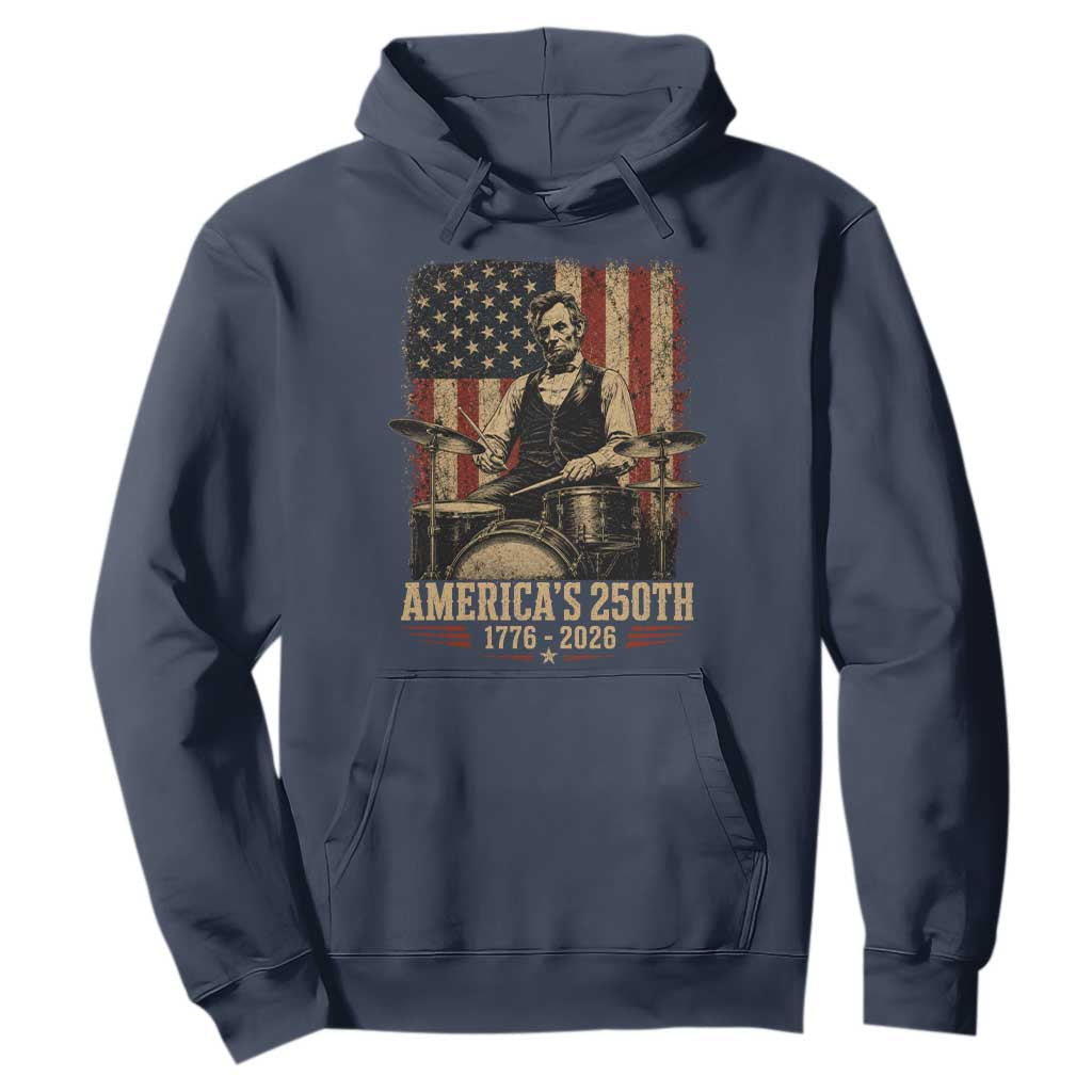 America's 250th Abraham Lincoln Playing Guitar 1776 2026 Hoodie Funny Electric Guitar Player