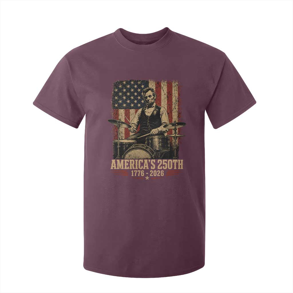 America's 250th Abraham Lincoln Playing Guitar 1776 2026 T Shirt For Kid Funny Electric Guitar Player