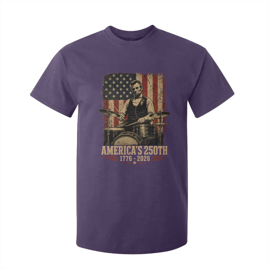 America's 250th Abraham Lincoln Playing Guitar 1776 2026 T Shirt For Kid Funny Electric Guitar Player