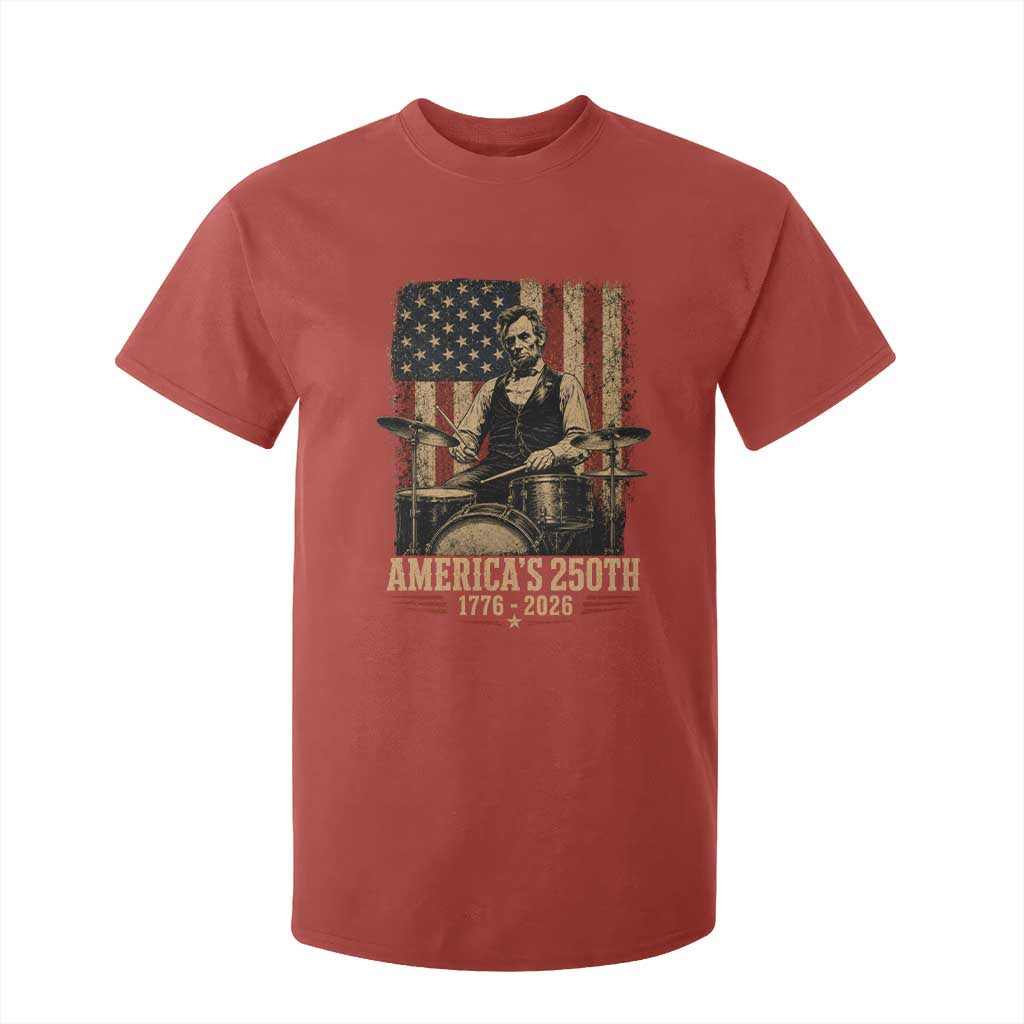 America's 250th Abraham Lincoln Playing Guitar 1776 2026 T Shirt For Kid Funny Electric Guitar Player