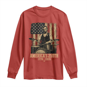 America's 250th Abraham Lincoln Playing Guitar 1776 2026 Long Sleeve Shirt Funny Electric Guitar Player