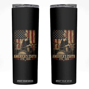 America's 250th Abraham Lincoln Playing Guitar 1776 2026 Skinny Tumbler Funny Electric Guitar Player