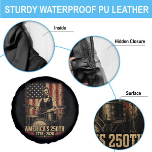America's 250th Abraham Lincoln Playing Guitar 1776 2026 Spare Tire Cover Funny Electric Guitar Player