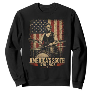 America's 250th Abraham Lincoln Playing Guitar 1776 2026 Sweatshirt Funny Electric Guitar Player