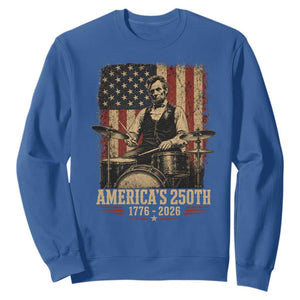 America's 250th Abraham Lincoln Playing Guitar 1776 2026 Sweatshirt Funny Electric Guitar Player