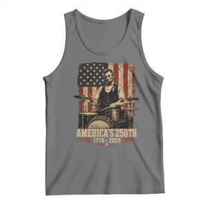 America's 250th Abraham Lincoln Playing Guitar 1776 2026 Tank Top Funny Electric Guitar Player