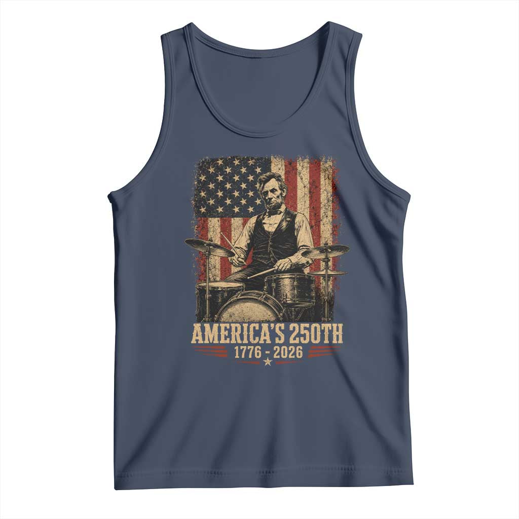 America's 250th Abraham Lincoln Playing Guitar 1776 2026 Tank Top Funny Electric Guitar Player