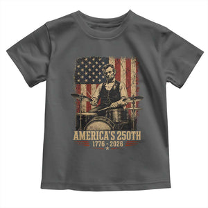 America's 250th Abraham Lincoln Playing Guitar 1776 2026 Toddler T Shirt Funny Electric Guitar Player