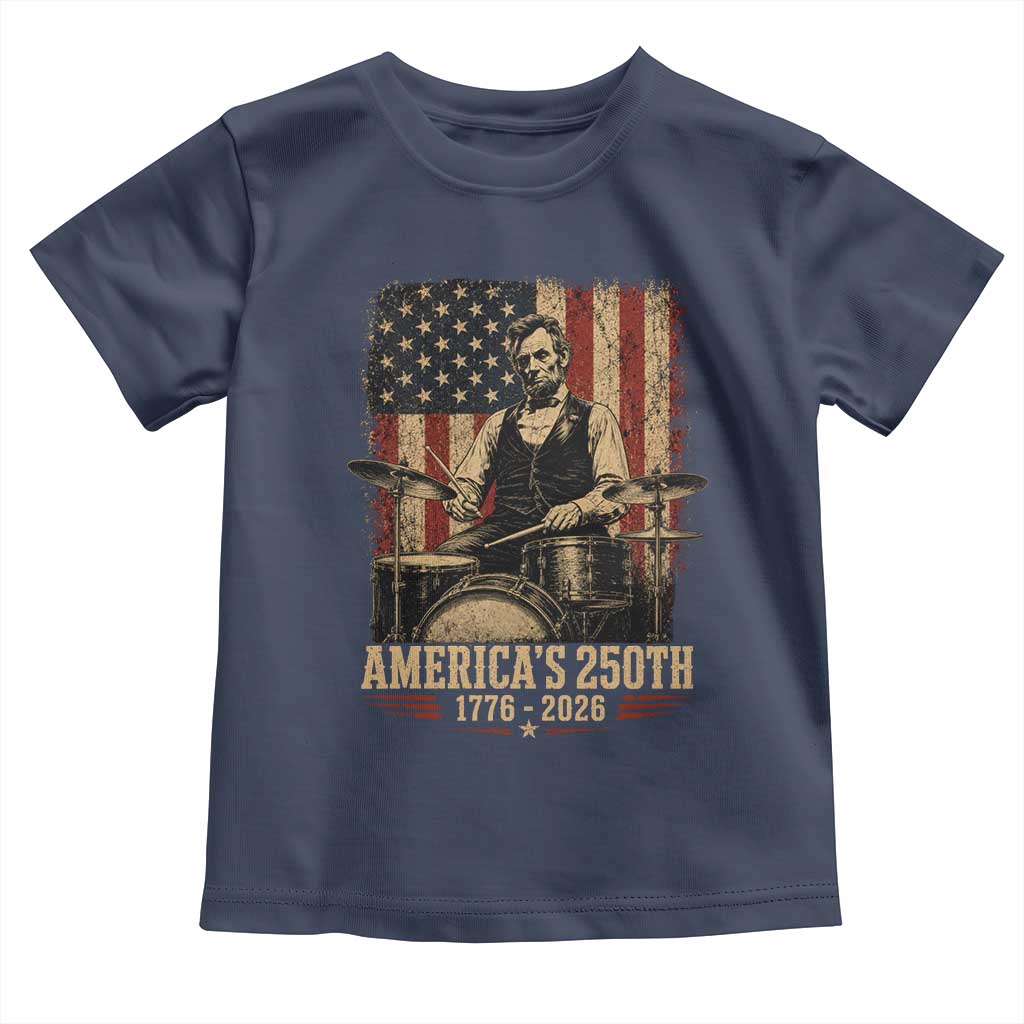 America's 250th Abraham Lincoln Playing Guitar 1776 2026 Toddler T Shirt Funny Electric Guitar Player