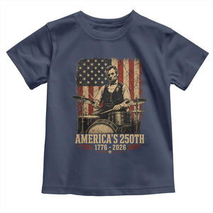 America's 250th Abraham Lincoln Playing Guitar 1776 2026 Toddler T Shirt Funny Electric Guitar Player