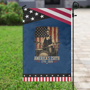 America's 250th Abraham Lincoln Playing Guitar 1776 2026 Patriotic Garden Flag Funny Electric Guitar Player