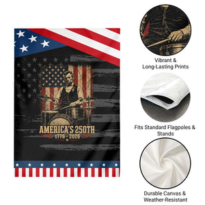 America's 250th Abraham Lincoln Playing Guitar 1776 2026 Patriotic Garden Flag Funny Electric Guitar Player