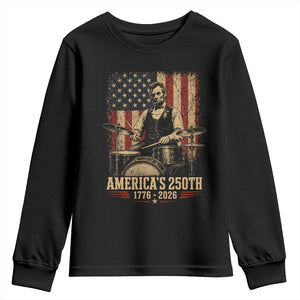 America's 250th Abraham Lincoln Playing Guitar 1776 2026 Youth Sweatshirt Funny Electric Guitar Player