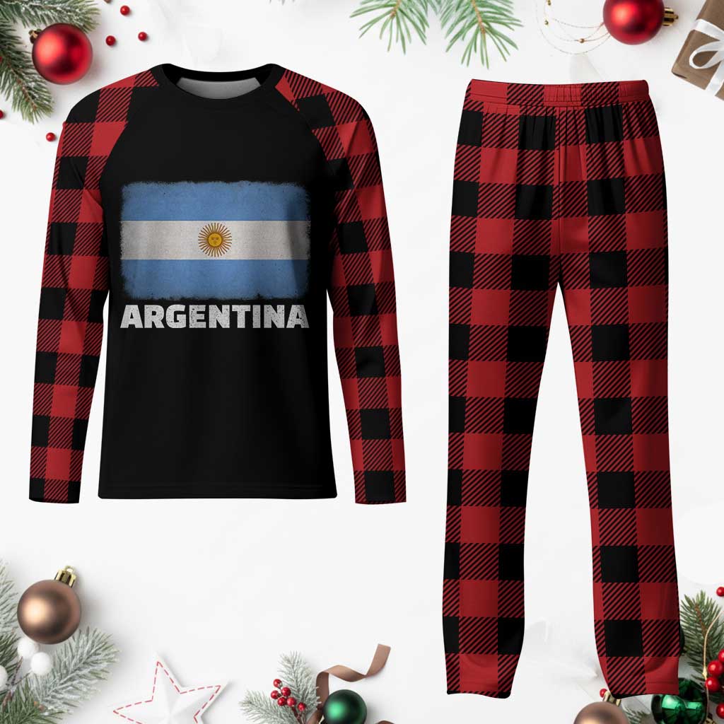 Vintage Argentina Flag Sun of May Argentinian Souvenir Plaid Pajama Set TS11 Buffalo Plaid Print Your Wear