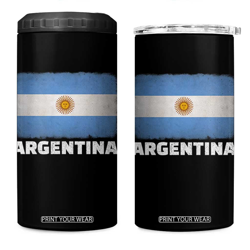 Vintage Argentina Flag Sun of May Argentinian Souvenir 4 in 1 Can Cooler Tumbler